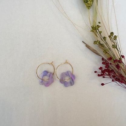 Boucles d’oreilles Flora dégradé violet