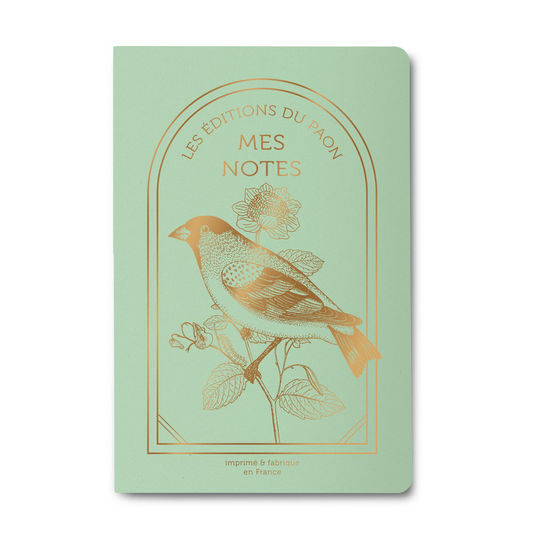 Carnet Dos Carré Moineau vert menthe
