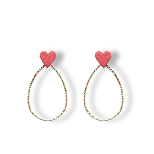Boucles d’oreilles Cœur rose