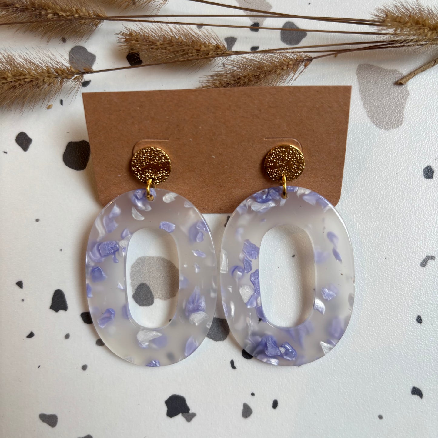 Boucles d’oreilles Alba terrazzo violet