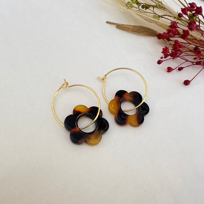 Boucles d’oreilles Flora marbré léopard