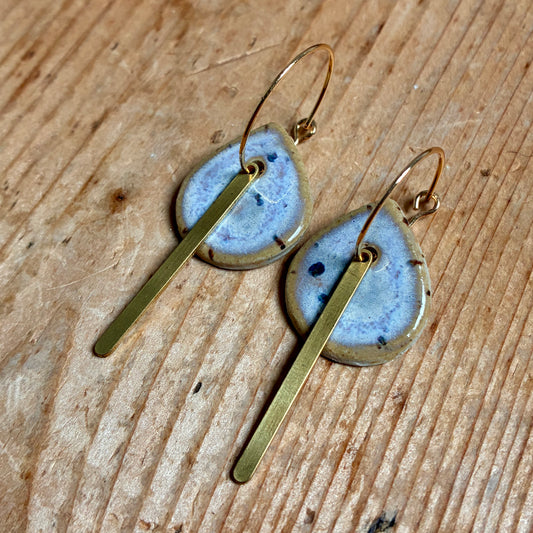 Boucles d'oreilles en céramique grosse goutte naturelle