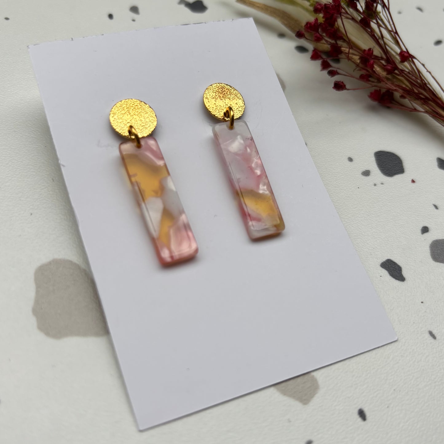 Boucles d’oreilles Charlie rose miel