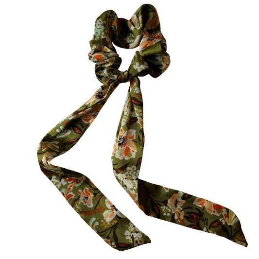 Chouchou ruban royal vert