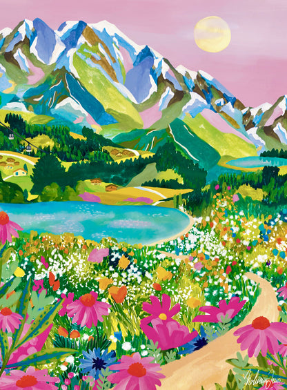 Mini Puzzle Lever de Soleil sur les Alpes 96 pièces