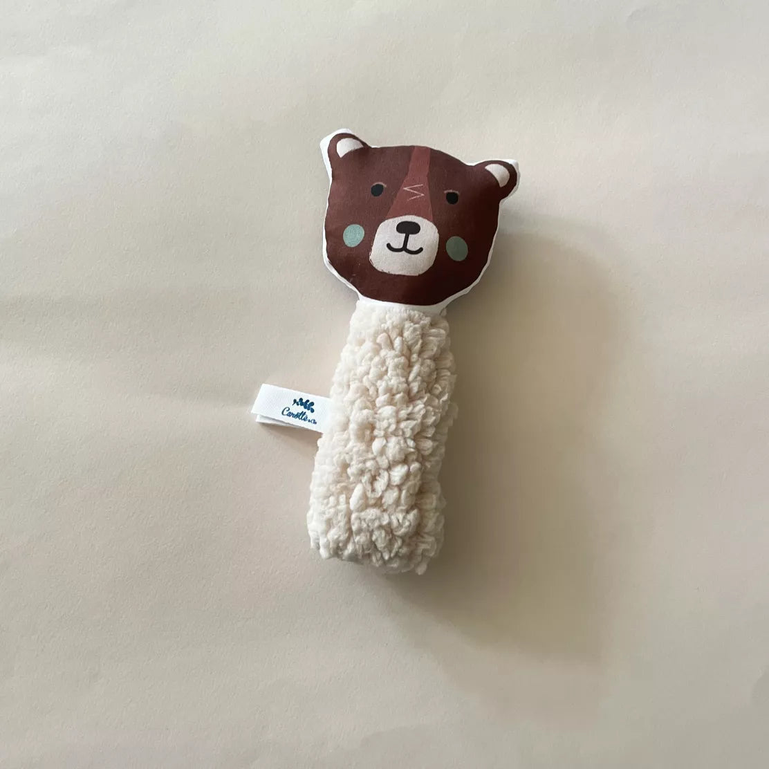 Hochet Ours Brun Teddy Beige