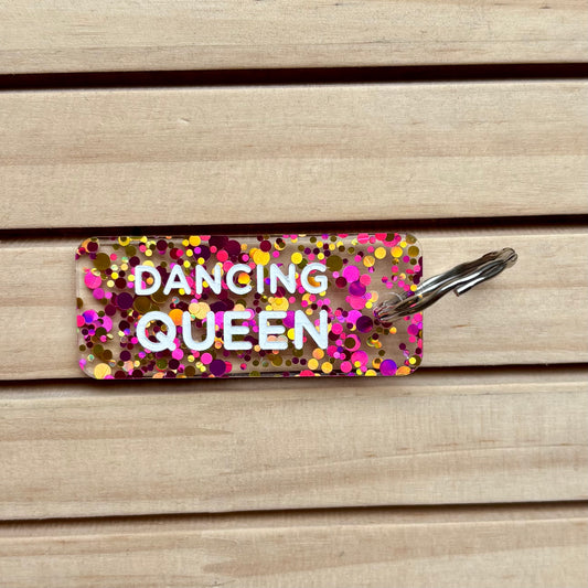 Porte-clés Dancing Queen fushia/ or