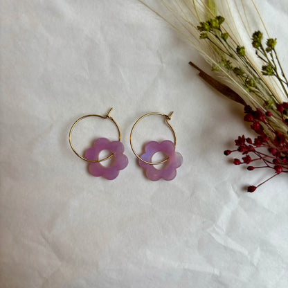 Boucles d’oreilles Flora violet