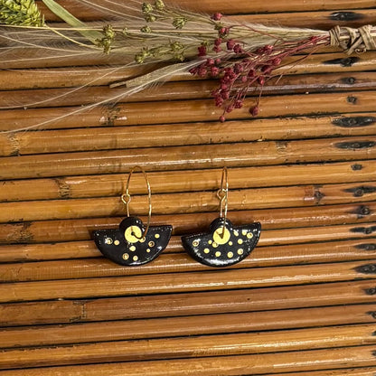 Boucles d'oreilles en céramique bascule noir
