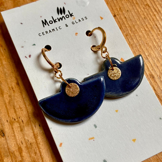 Boucles d'oreilles en céramique balance bleu