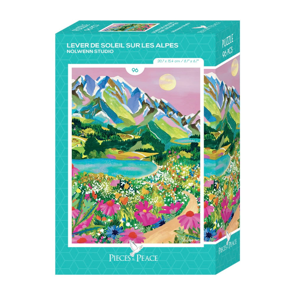 Mini Puzzle Lever de Soleil sur les Alpes 96 pièces