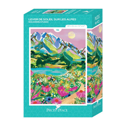 Mini Puzzle Lever de Soleil sur les Alpes 96 pièces