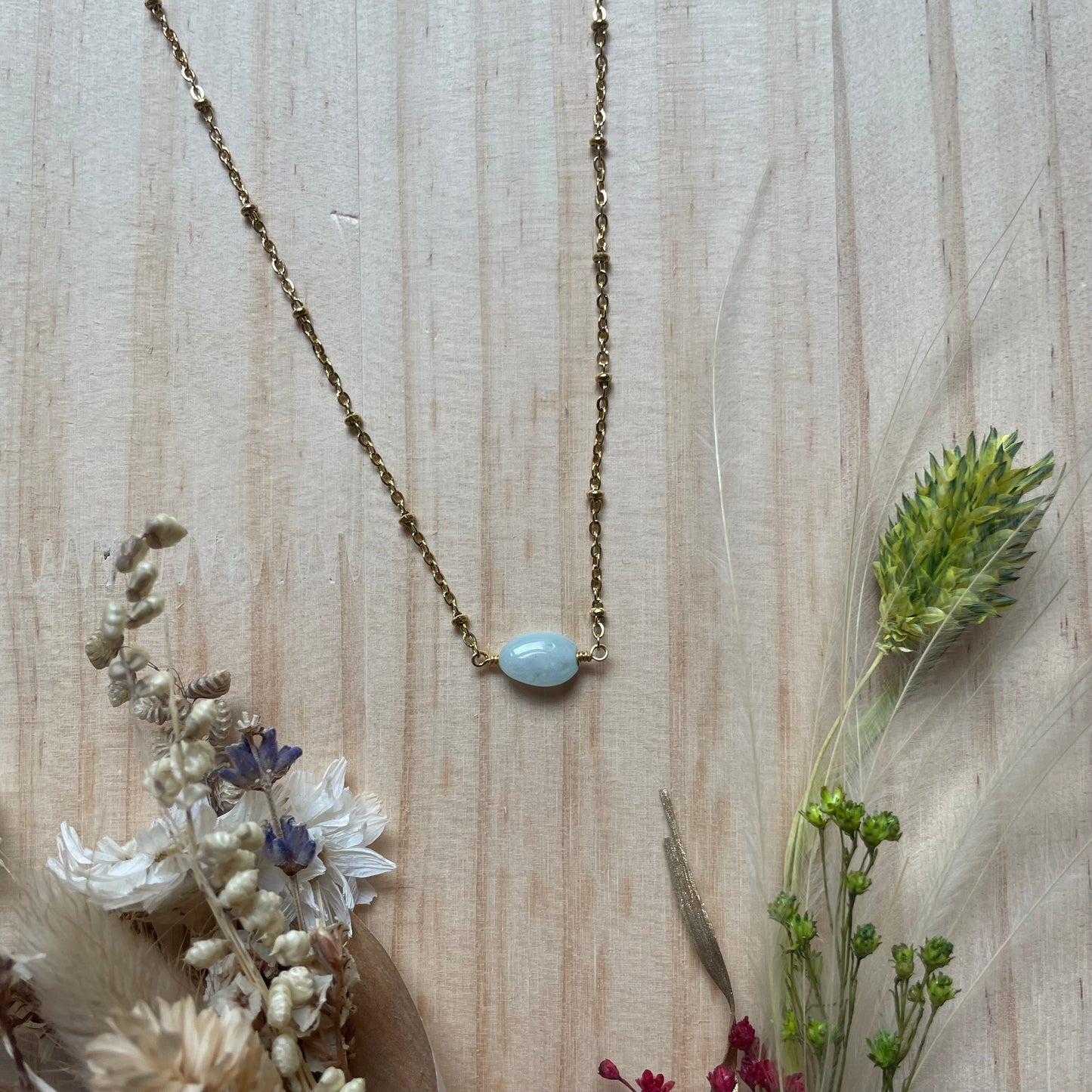 Collier Billie avec pierres semi-précieuses (au choix)