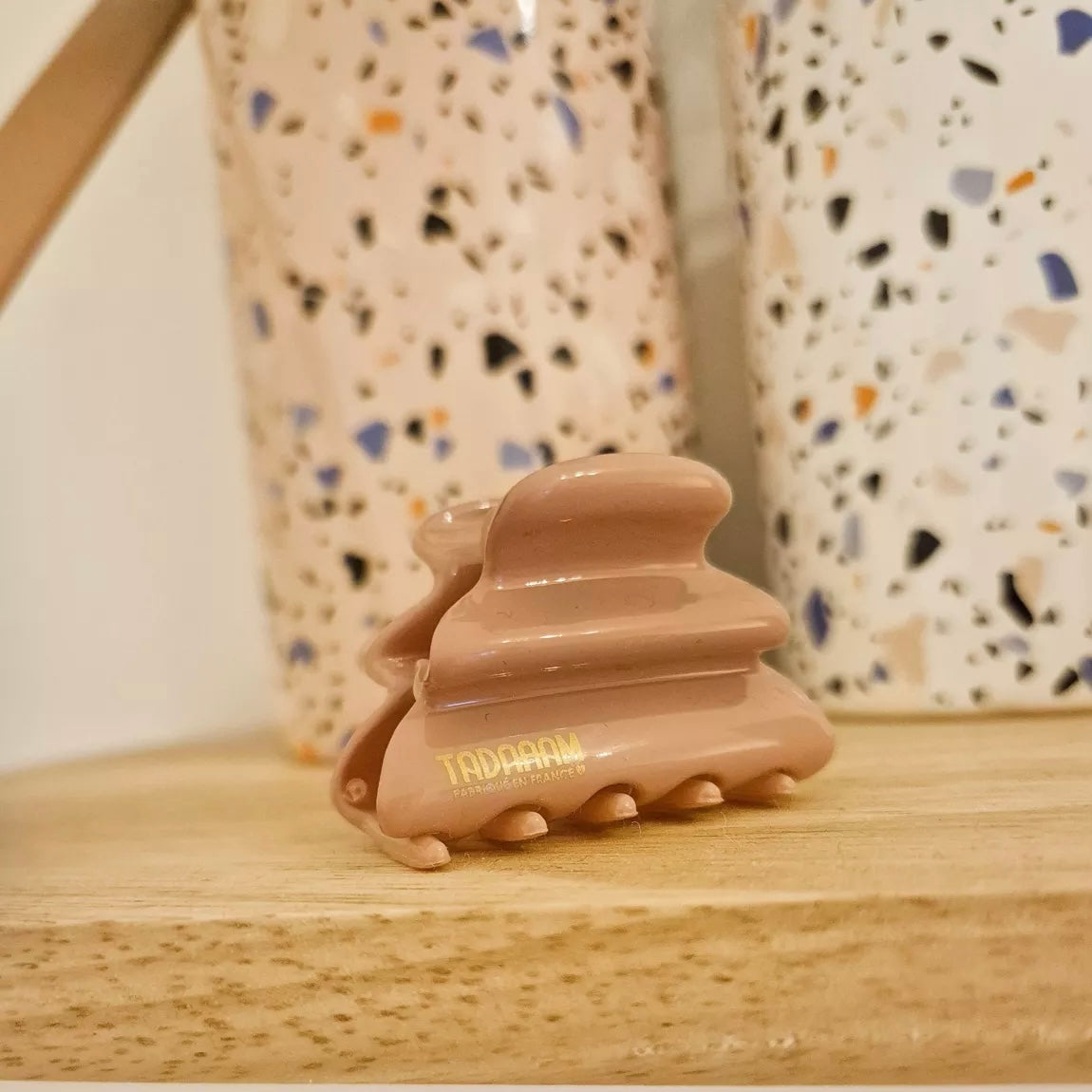 Pince à cheveux wavy rose blush