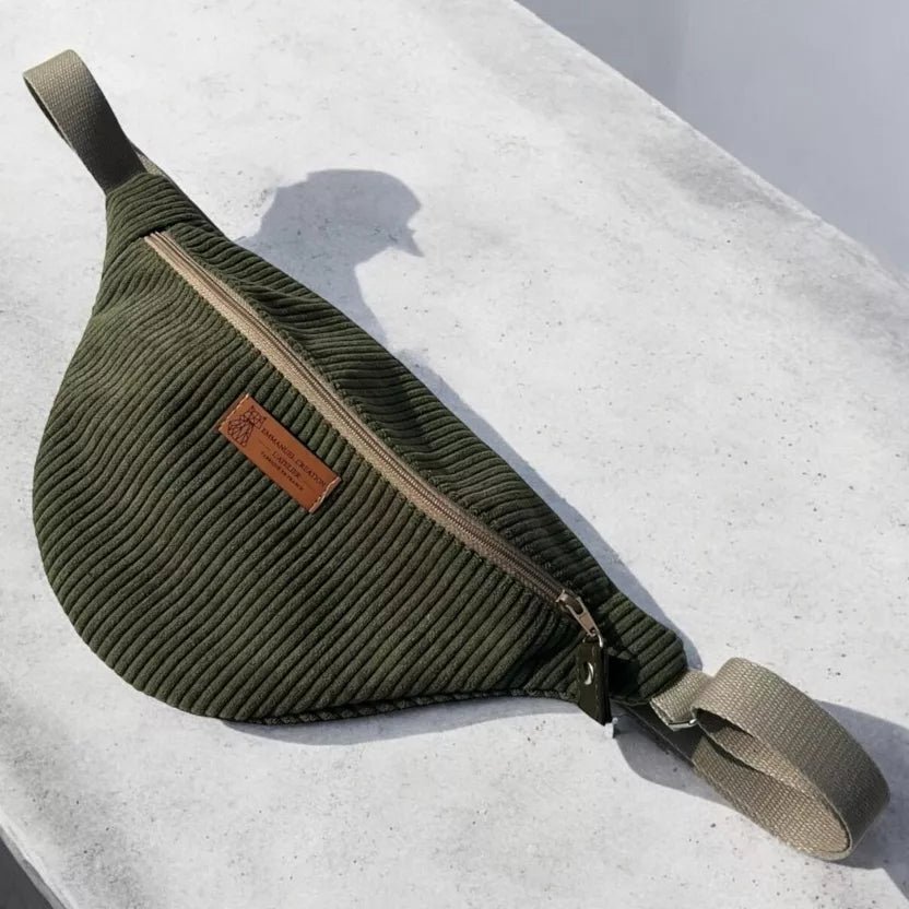 Sac banane - Velours Kaki