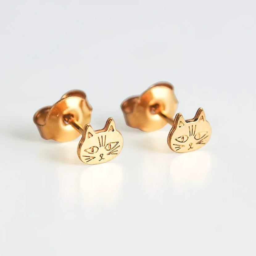 Boucles d'oreilles puces Chat