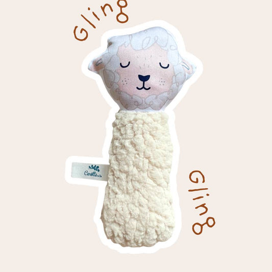 Hochet Mouton Teddy Beige
