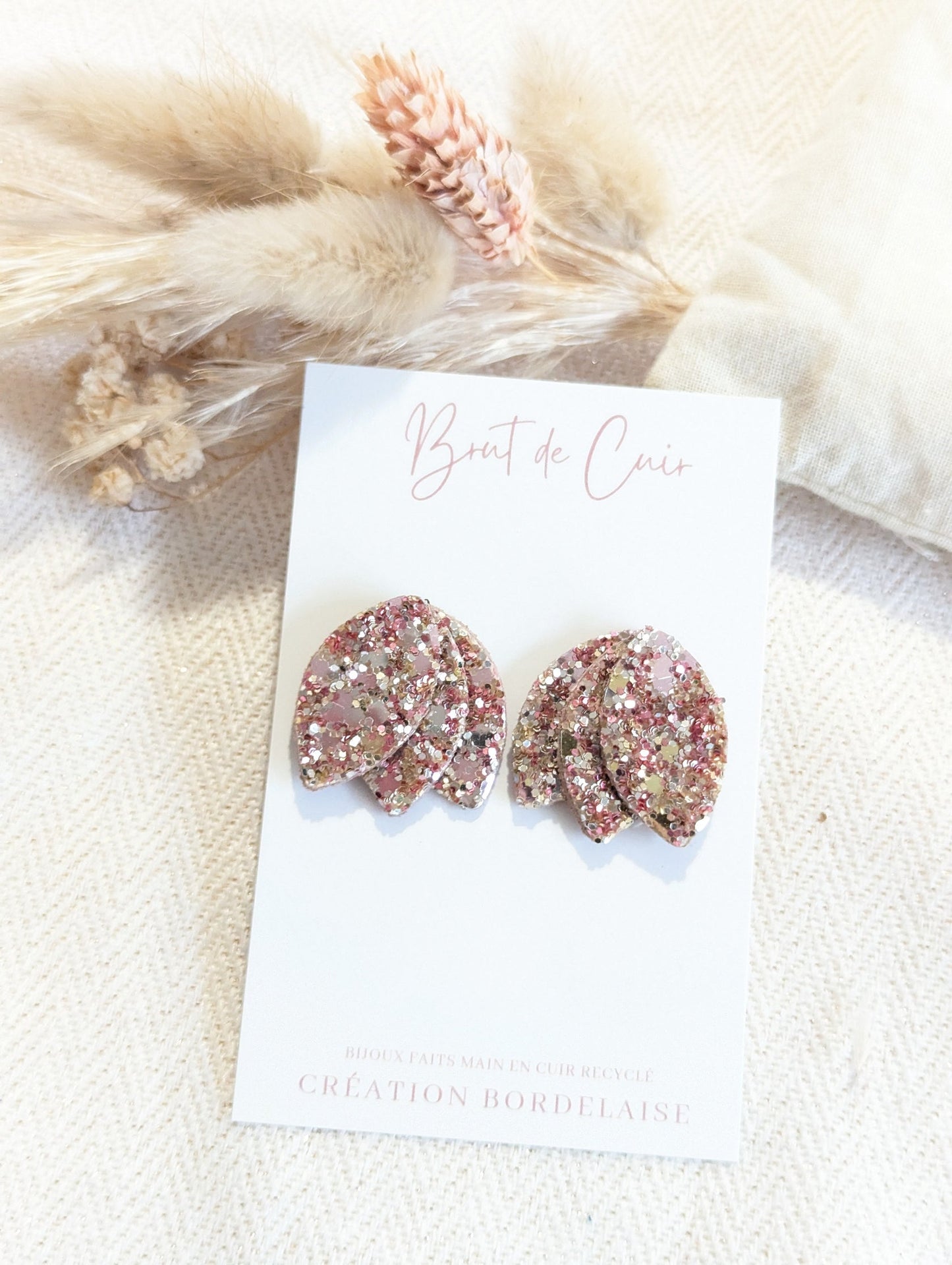 Boucles d’oreilles Romy duo rose