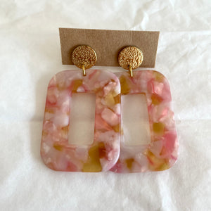 Boucles d’oreilles Carla rose et jaune