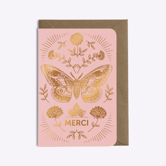 Carte double avec enveloppe - Papillons