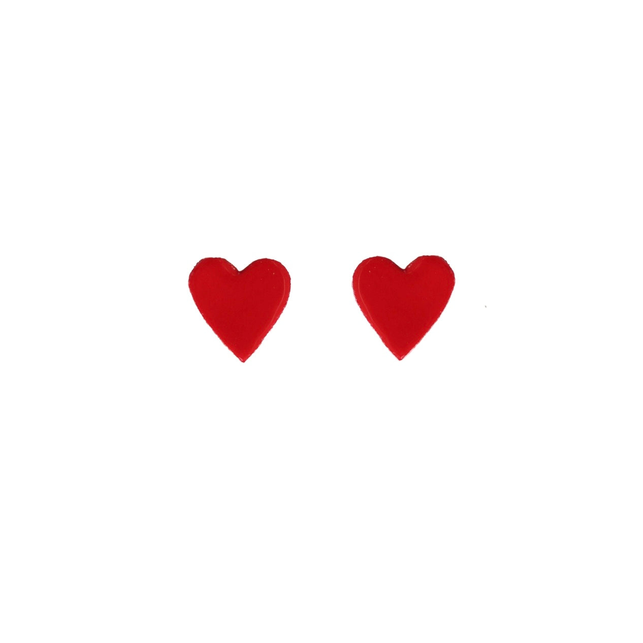 Boucles d’oreilles Puce Coeur Rouge vernis