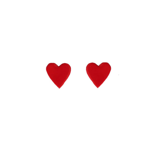 Boucles d’oreilles Puce Coeur Rouge vernis