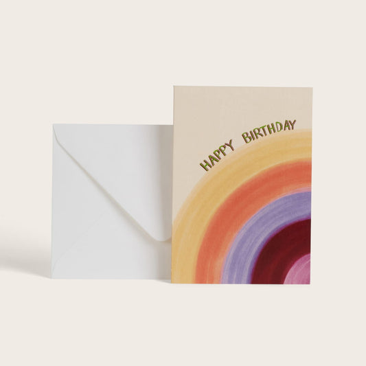 Carte double avec enveloppe - Rainbow « Happy birthday »