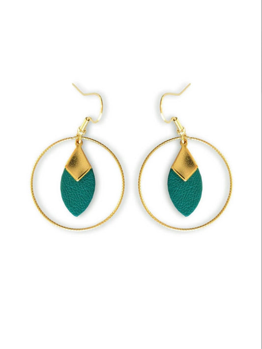 Boucles d’oreilles Lou vert canard