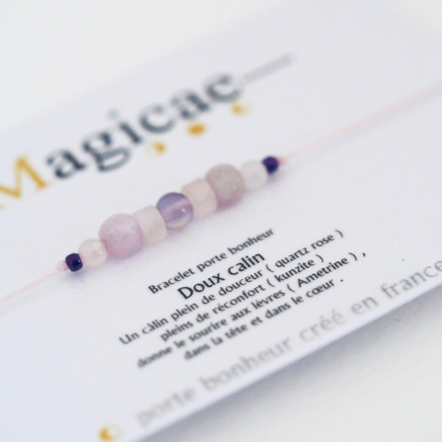 Bracelet pierres semi-précieuses (message au choix)