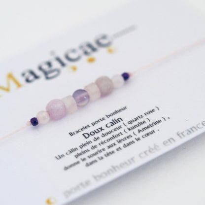 Bracelet pierres semi-précieuses (message au choix)