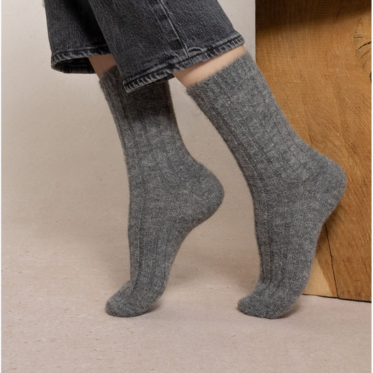 Chaussettes Laine d’Alpaga grise T36/40