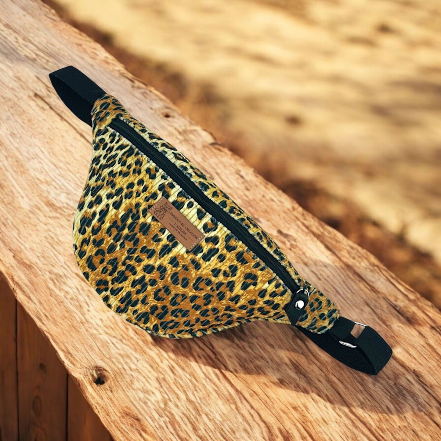 Sac banane - Velours Léopard