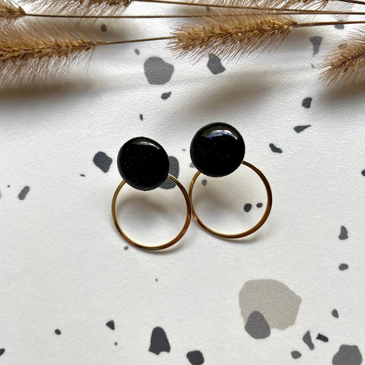 Boucles d'oreilles Ava Noir