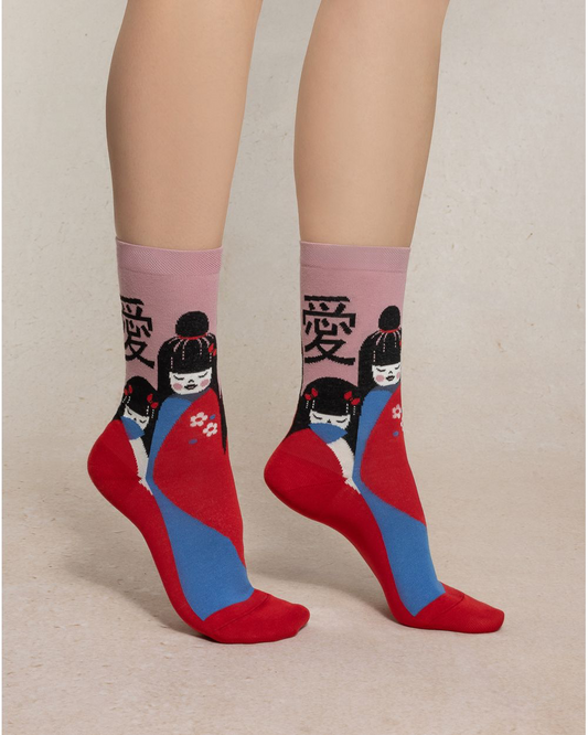 Chaussettes Geishas rouge T36/40