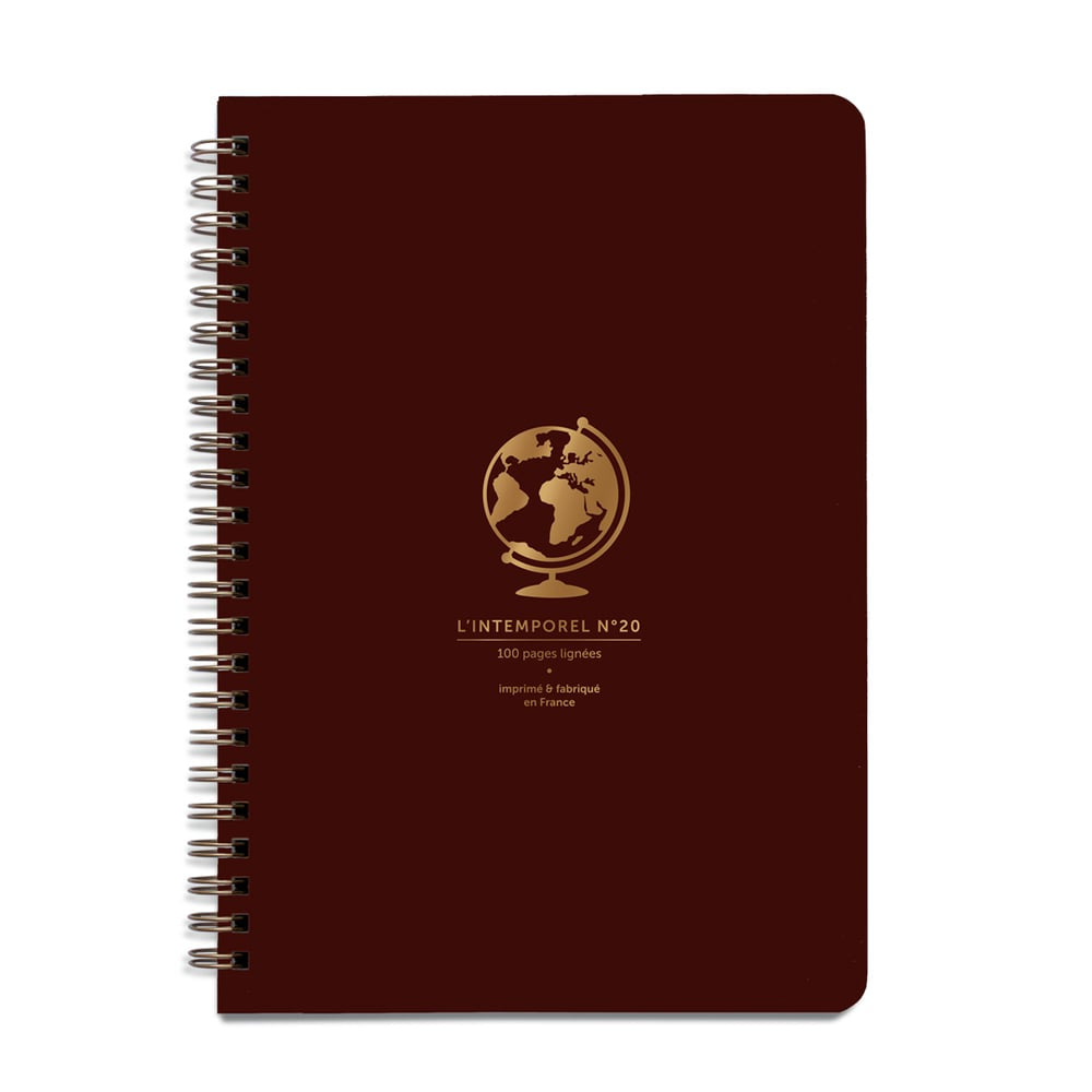 Carnet Intemporel Globe grenat