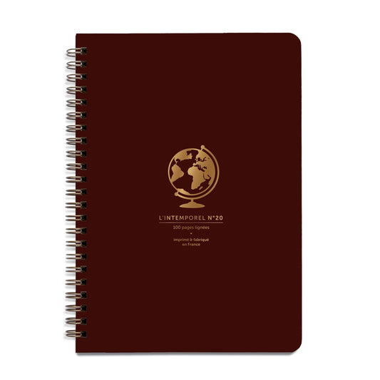 Carnet Intemporel Globe grenat
