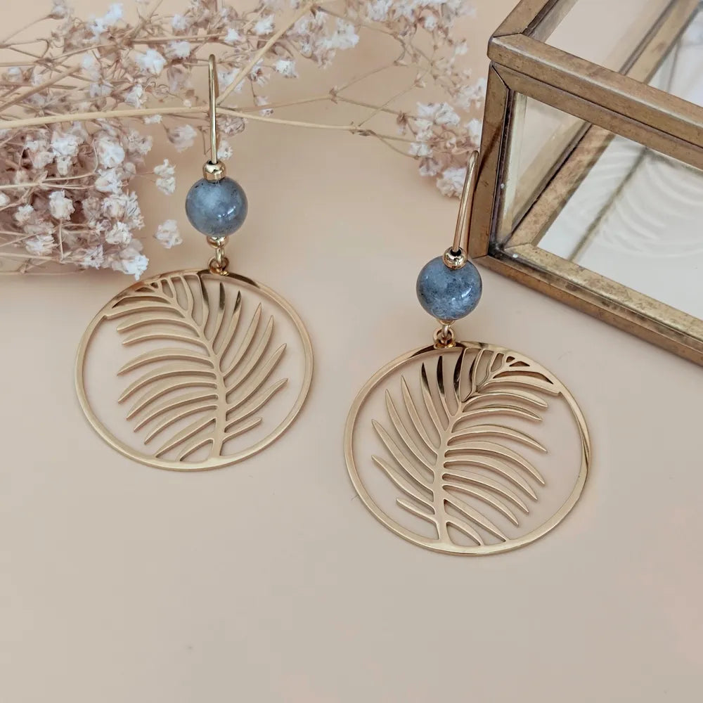 Boucles d’oreilles L’originelle labradorite