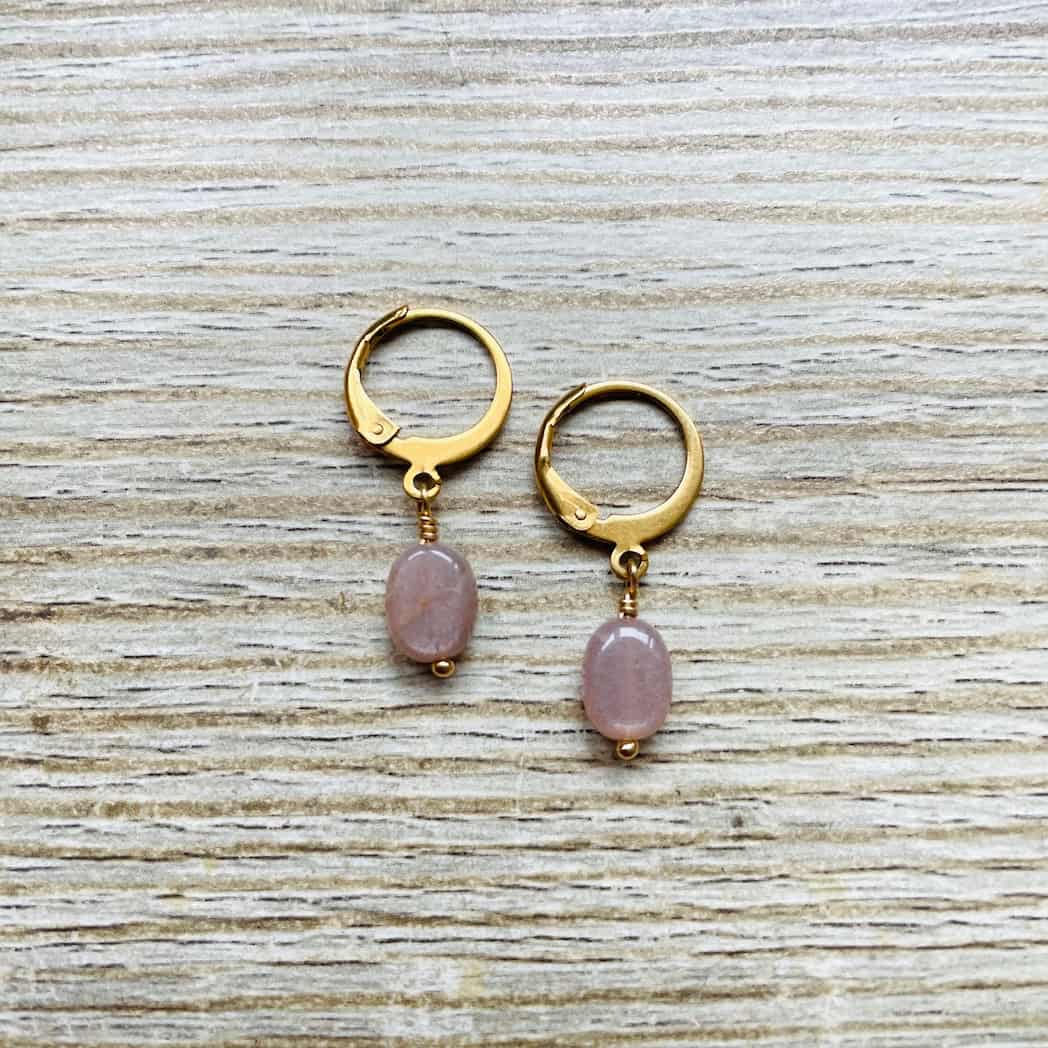 Créoles avec pierres semi-précieuses