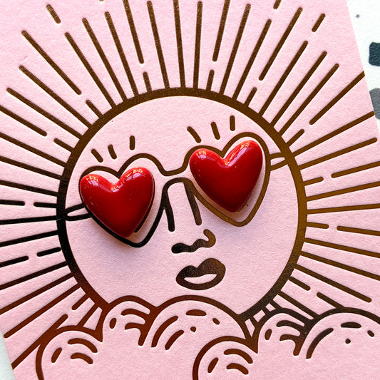 Pin’s en céramique petits cœurs sunshine rouge