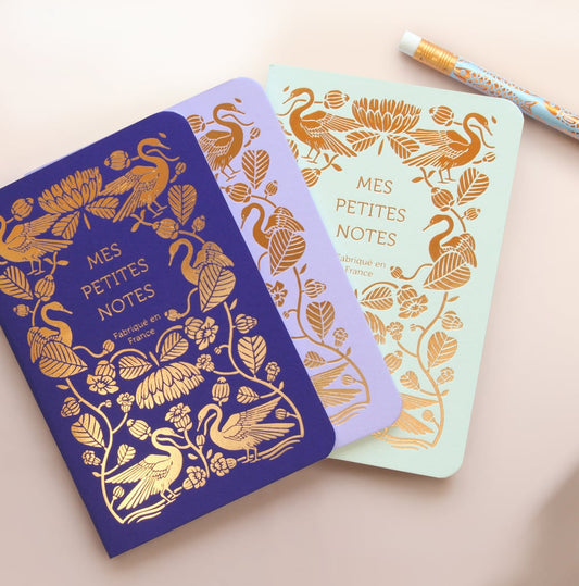 Trio petits carnets Cygnes