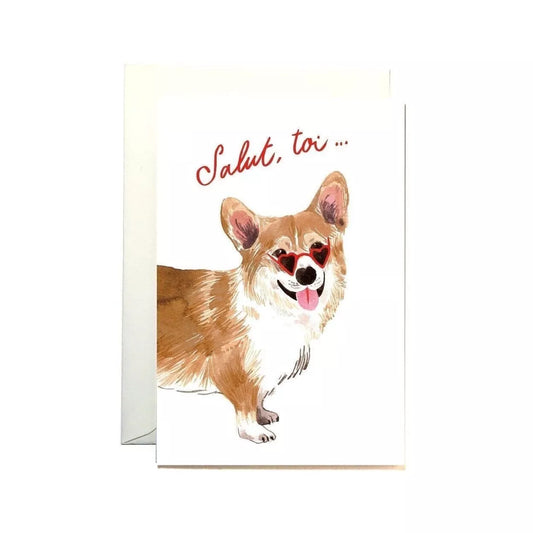 Carte Corgi Salut toi