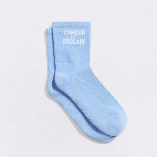 Chaussettes L’amour est déclaré bleu ciel T42-46