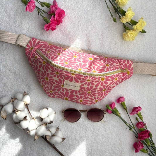 Sac banane - Marguerites rose