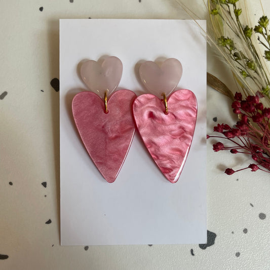 Boucles d’oreilles Céleste rose nacré