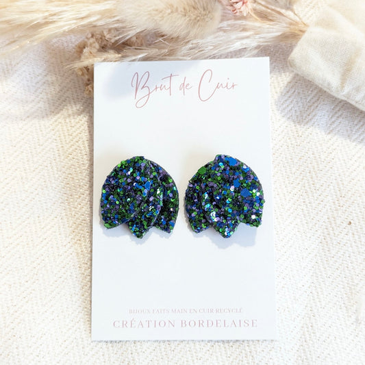 Boucles d’oreilles Romy bleu vert
