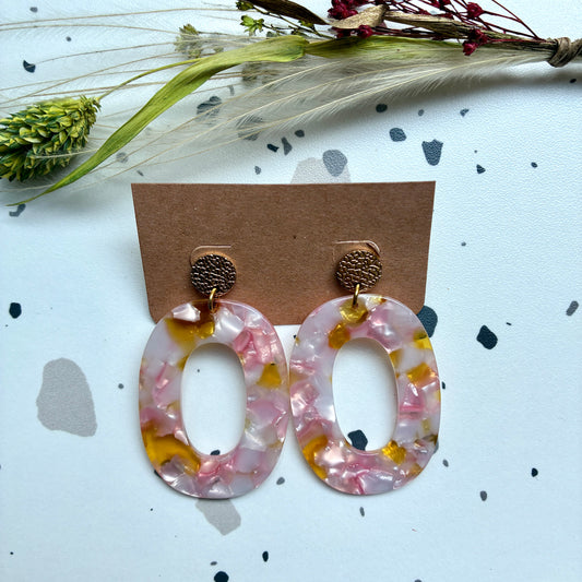 Boucles d’oreilles Alba rose miel