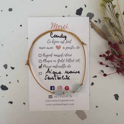 Bracelet doré Candy avec pierres semi-précieuses