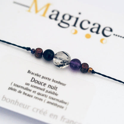 Bracelet pierres semi-précieuses (message au choix)