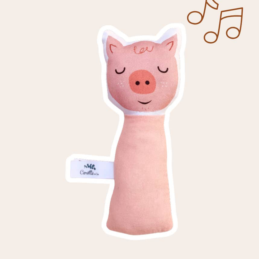 Hochet Cochon rose