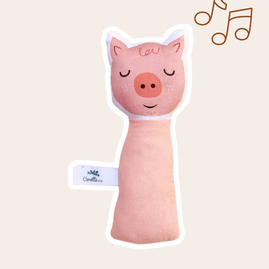 Hochet Cochon rose